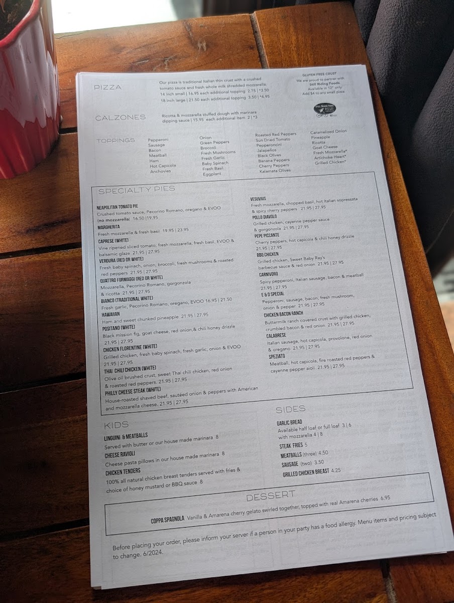 Menu E&d Pizza Company-1