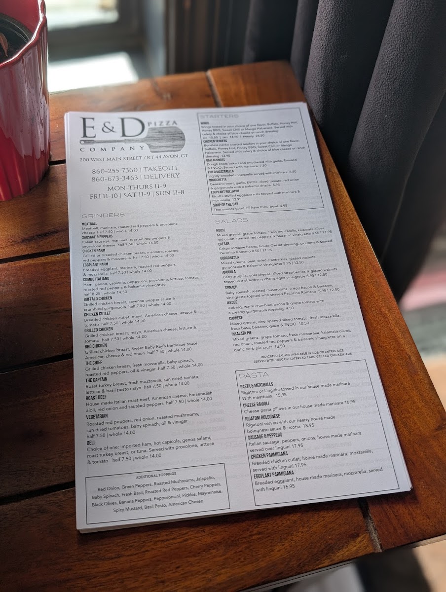Menu E&d Pizza Company-2