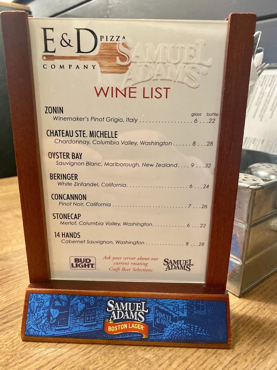 Menu E&d Pizza Company-5